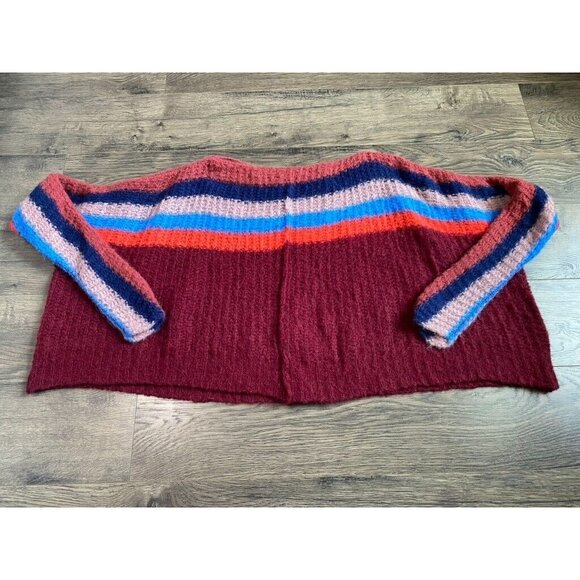 EUC Womens Free People See The Rainbow Sweater In Wine size S - Picture 3 of 7
